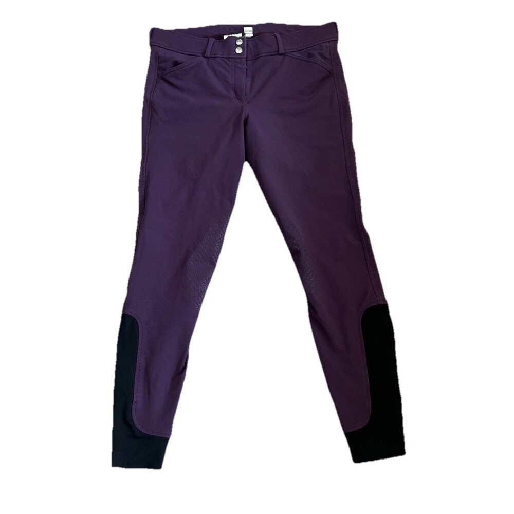 Dover Saddlery Women Purple Riding Breeches Pants Pockets Horse Equestrian